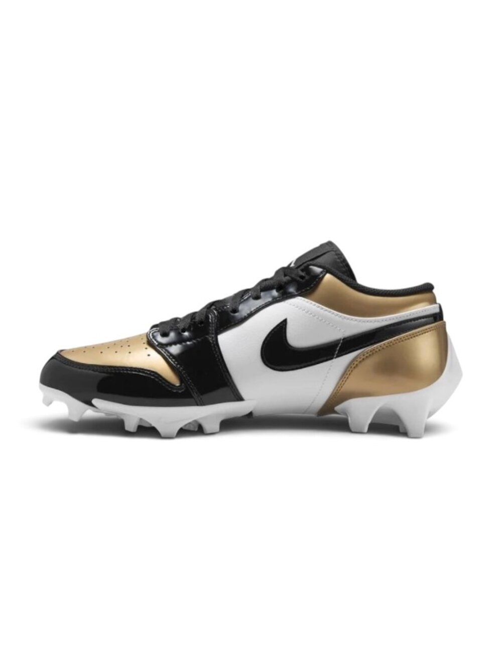 Air Jordan 1 Low TD Metallic Gold/Black Mens Football Cleats FJ6245 701 NEW